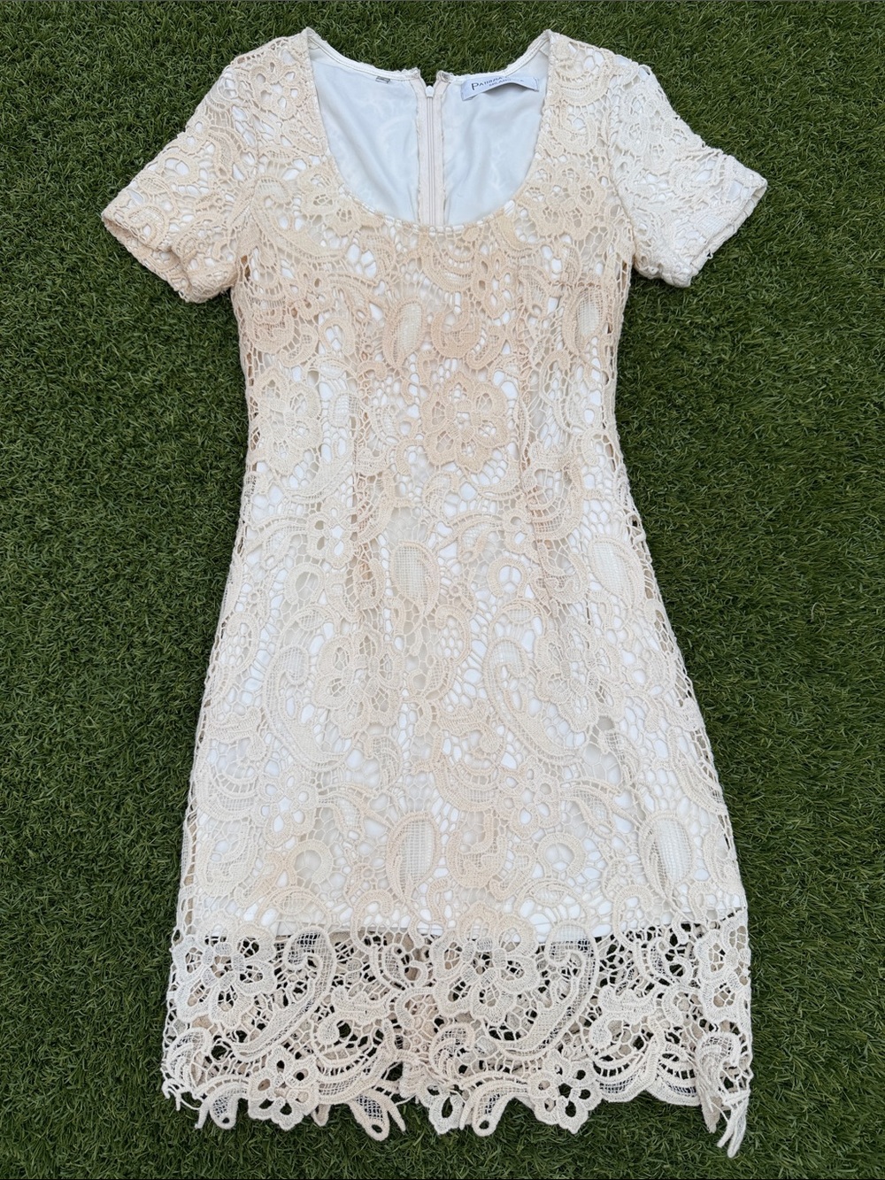 Patrizia Luca Cream Lace Midi Dress